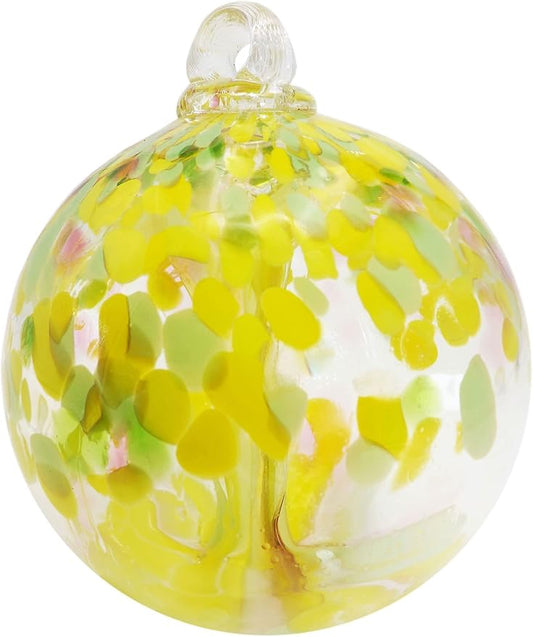 Dale Tiffany Hand Blown Glass, 6" Diameter Blossom, Tree of Life Collection, Witch Globe Hanging Garden Indoor/Outdoor Decorative Ornament Gazing Ball