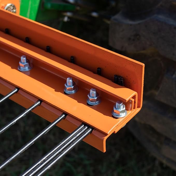 Titan Attachments 3 Point Pine Straw Needle Rake, Category 1 Tractors, Coil Spring Tines, Drag-Behind Landscape (Rake Width: 6')