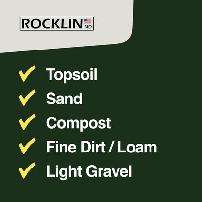 Rocklin™ Lawn Leveling Rake | Levelawn Tool | Level Soil or Dirt Ground Surfaces Easily | 48” x 10” Ground Plate | 78” Extra Long Handle | Stainless Steel