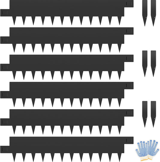 6PCS Metal Edging for Landscape - 40" L x 10" H Each (20ft Total),Metal Edging Border with 6 Clips