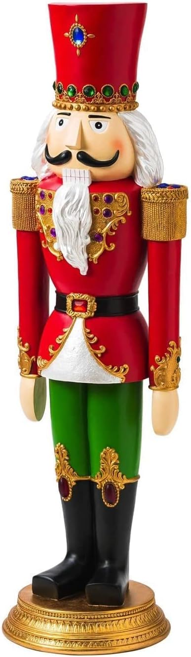 Evergreen 4.5 Foot Tall Nutcracker Christmas Decor Indoor Outdoor Garden Statue | Traditional Regal Figure Soldier | Holiday Life Size | Outdoor Safe