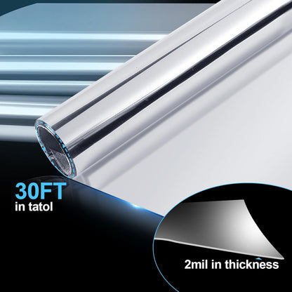 Highly Reflective Mylar Film Roll 4FT x 30FT,2 Mil Silver,for Outdoor Indoor Grow,Room Decoration,Scene Arrangement, Art Photography