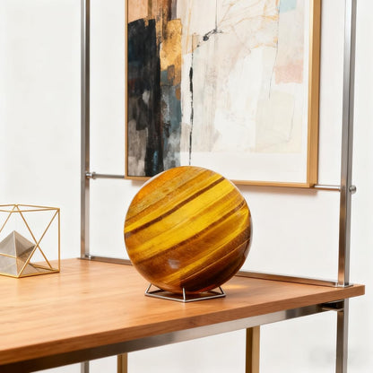 5-6CM/1.97-2.36inch Ttiger Eyes Crystal Ball Polished Natural Tiger Eye Stone Sphere Decorative Sphere Healing Crystals Ball Stone Crafts Home Decor Ornament Gifts (50-60mm, Tiger's Eye)