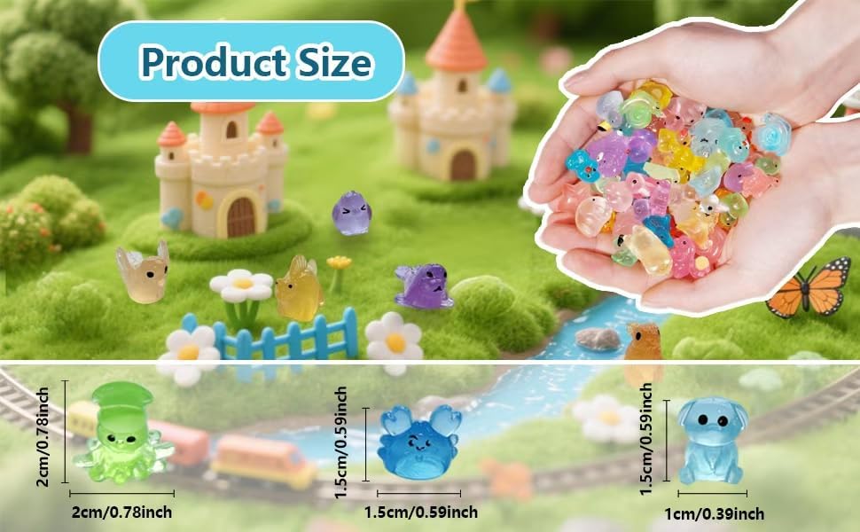 150/200 Mini Resin Animals Variety Pack Kit, 30 Types Tiny Resin Animals Figures, Hide Mini Figures Micro Landscape Ornaments Fairy Garden Accessories