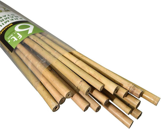 Mininfa Natural Bamboo Stakes 6 Feet, Eco-Friendly Garden Stakes, Plant Stakes Supports Climbing for Tomatoes, Trees, Beans, 20 Pack