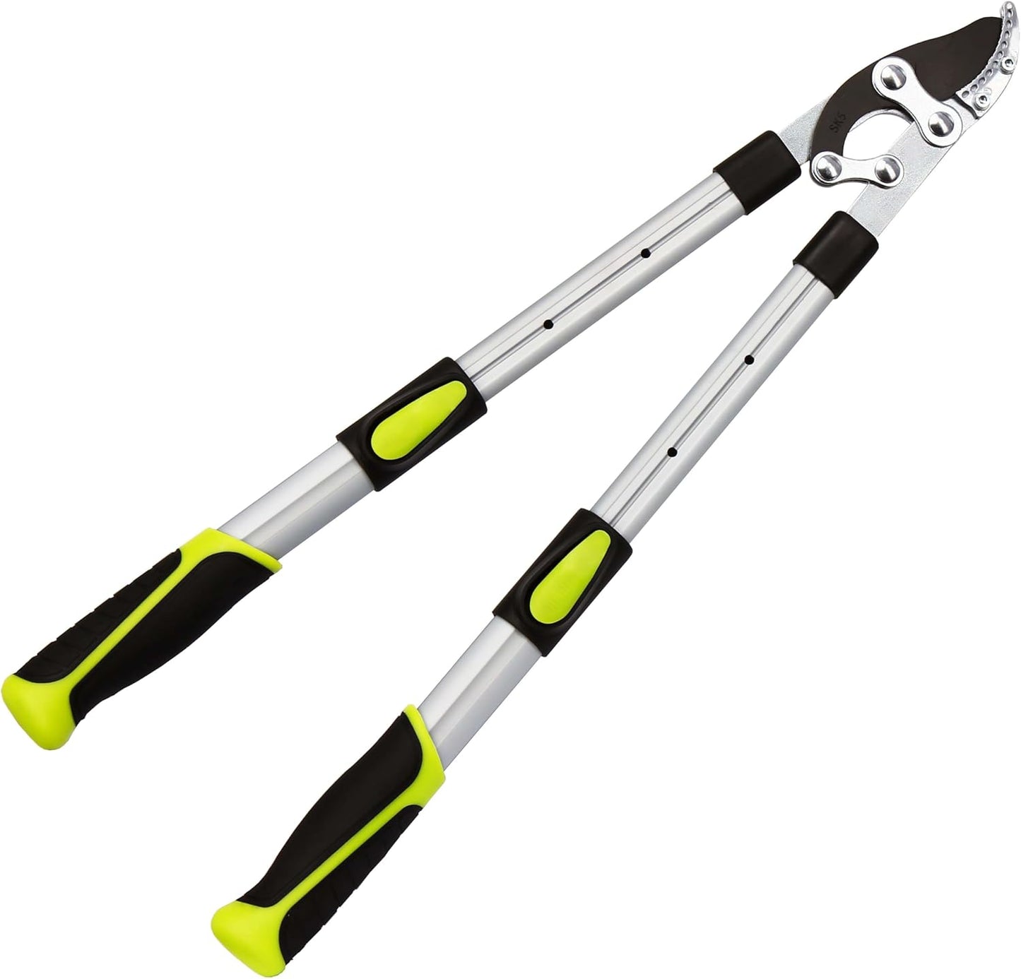 Loppers for Tree Trimming Heavy Duty Branch Cutter with Compound Action, Effortless Tree Pruner Extendable 21-26" Loppers for Gardening, Long Handle Pruning Shears with 1.6" Clean Cut Capacity