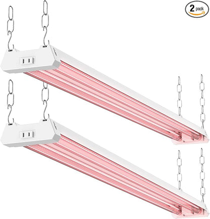 Sunco 4FT LED Grow Light for Indoor Plants 40W, Full Spectrum, Hanging Suspended Fixture, Linkable, Plug in, Greenhouse Year Round for Indoor Plants Seedlings Vegetables Flowers 2 Pack