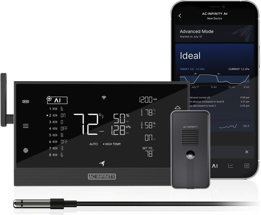 AC Infinity Controller AI+ with CO2 Sensor Bundle – AI-Powered Learning, CO2 Data Tracking for