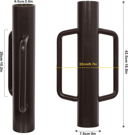 Urban Deco Fence Post Driver with Handle Steel Head Fence Post Driver 16.8 Inch T Post Driver/Rammer Brown Hand Heavy Duty Post Pounder