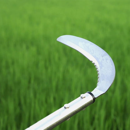 Weeding Sickle, Steel Grass Sickle with Serrated Double-Edged Blade, Telescoping Grass Whip, Stand up Weeding Grass Sickle, Lightweight Sickle Garden Tool Long Handle for Garden, Yard