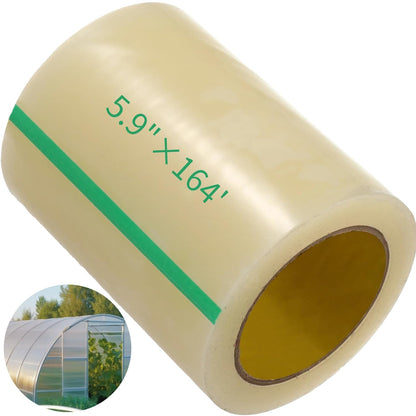 Greenhouse Repair Tape, 5.9"×164' High Adhesion Poly Patch Tape, Waterproof Clear Tent Tape, PE Sheeting Tape, Greenhouse Accessories for Seaming and Sealing