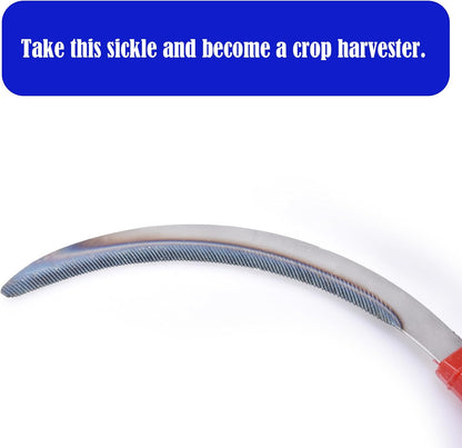 1pce 300mm/11.81in Carbon Steel Billhook Brush Clearing Sickle for Grass,Weeding Tools for Garden,Curved Sawtooth Sickle,Machete Axe for Cutting Trees,Steel Blade Knife in Hand