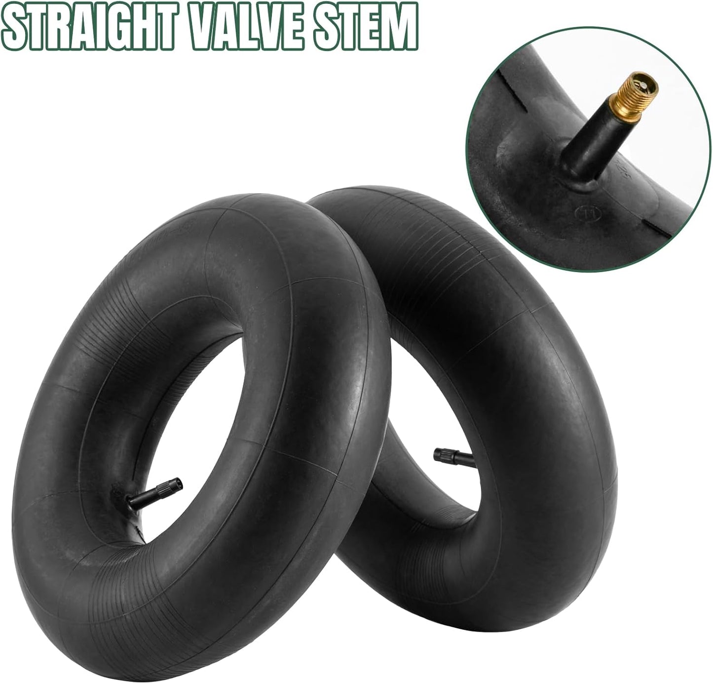 13x5.00-6 Inner Tubes with Straight Valve Stem(2 Pack) - Heavy Duty 5.00-6 Replacement Tire Tubes for Razor Dirt Quad, Lawn Mowers, ATVs, Dirt Bikes