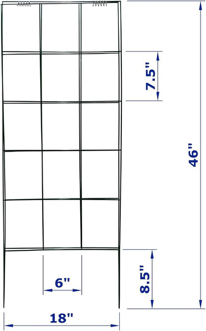Garden Cucumber Trellis A-Frame Folding Plant Trellis 46 Inch by 18 Inch for Climbing Vegetables Flowers Green 2 Pack with Clips and Cable Ties