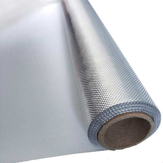 Plant Grow Film Mylar Diamond Reflective Foil 100% Light Blocking (4.3 MIL Diamond Film 4x25 FT, Diamond on White)