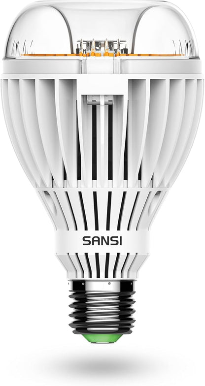 SANSI 350W Equivalent A21 LED Light Bulbs, 5500 Lumens 3000K Light Bulbs, Non-Dimmable E26 Bulb w/Ceramic Technology, 22.5 Years Lifetime, 36W Power Energy Saving LED Bulb for Home Workspace