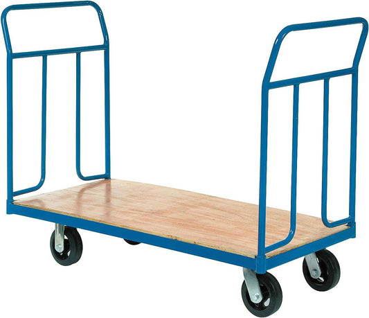 Global Industrial Wood Deck Platform Truck w/Removable Handles, 2400 Lb. Capacity, 6" Mold-On