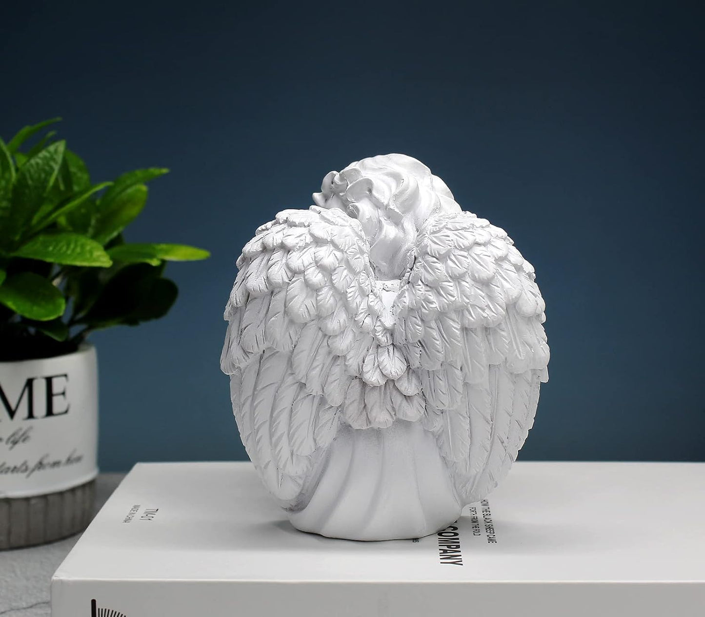 Praying Angel Figurine, Waterproof Angel Wings Statue, Garden Memorial Angel, Resin Praying Angel Figurine for Home Decor or Garden