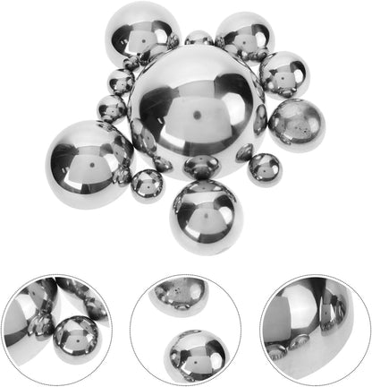 HANABASS 12Pcs Gazing Balls Reflective Hemisphere Stainless Steel Garden Mirror Globe Polished Ornament Sphere Hollow for Home Outdoor Pond Housewarming Swimming Pool Decoration