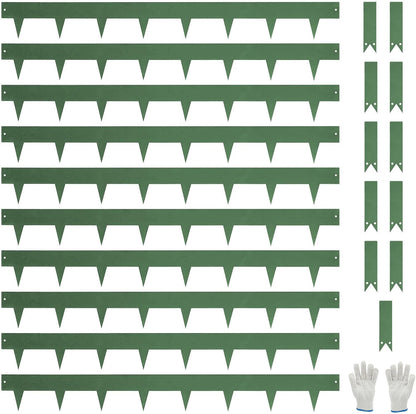10-Pack Galvanized Steel Landscape Lawn Edging - 4.5 inch Height Green Powder Coated Bendable Metal Strips - Hammer-in Edge Border - Yard Pathway Divider 40 inch Each(33Ft Total), #LYLB45GN-US
