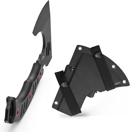 C1391 Camping Axe Camping Hatchet,DC53 Steel Blade with Micarta Handle Survival Hatchets Bushcraft Axe with Kydex Sheaths for Camping Hiking and Chopping Wood(Black)