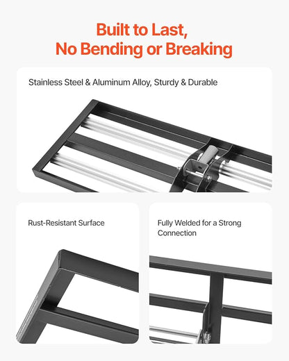 VEVOR Updated Lawn Leveling Rake with Roller, 36'' x 10" Stainless Steel Lawn Leveler with 83.9'' Adjustable Handle, Heavy Duty Yard Leveling Rake, Effort Saving Lawn Leveling Tool for Yard Golf Court