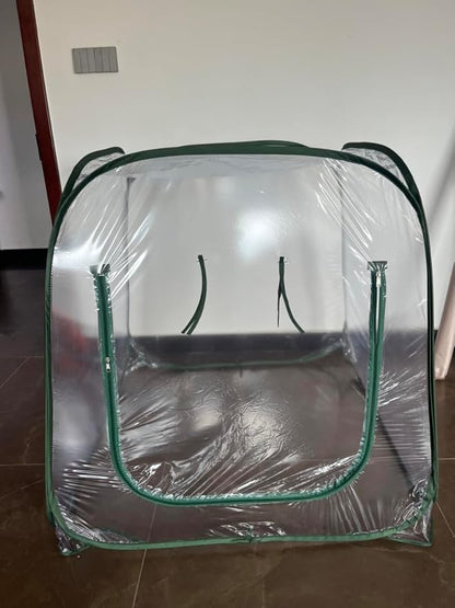38.58" * 38.58" * 38.58" Greenhouses for Outdoors, Portable Greenhouse Kit with Mesh Side Windows, PE Cover, Walk in Green House for Backyard Garden Indoor Outside, Foldable, No Assembly Required
