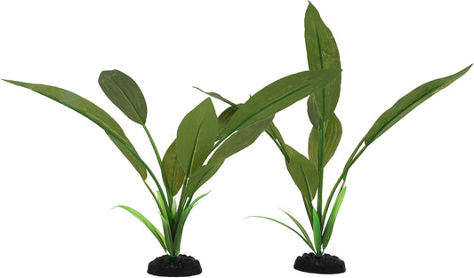 2-Pack 12 Inch Aquarium Silk Aquarium Plants, Artificial Plastic Plant for Small Tank, Goldfish