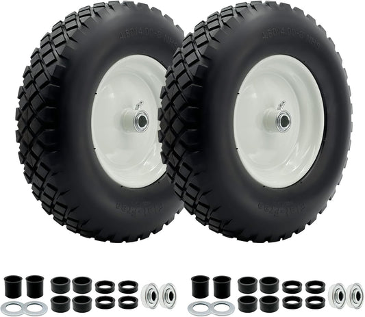 2-Pack 4.80-8 Wheelbarrow Tire and wheel with 3"-6''Centered Hub, 3/4" or 5/8''or 1/2'' Bearings