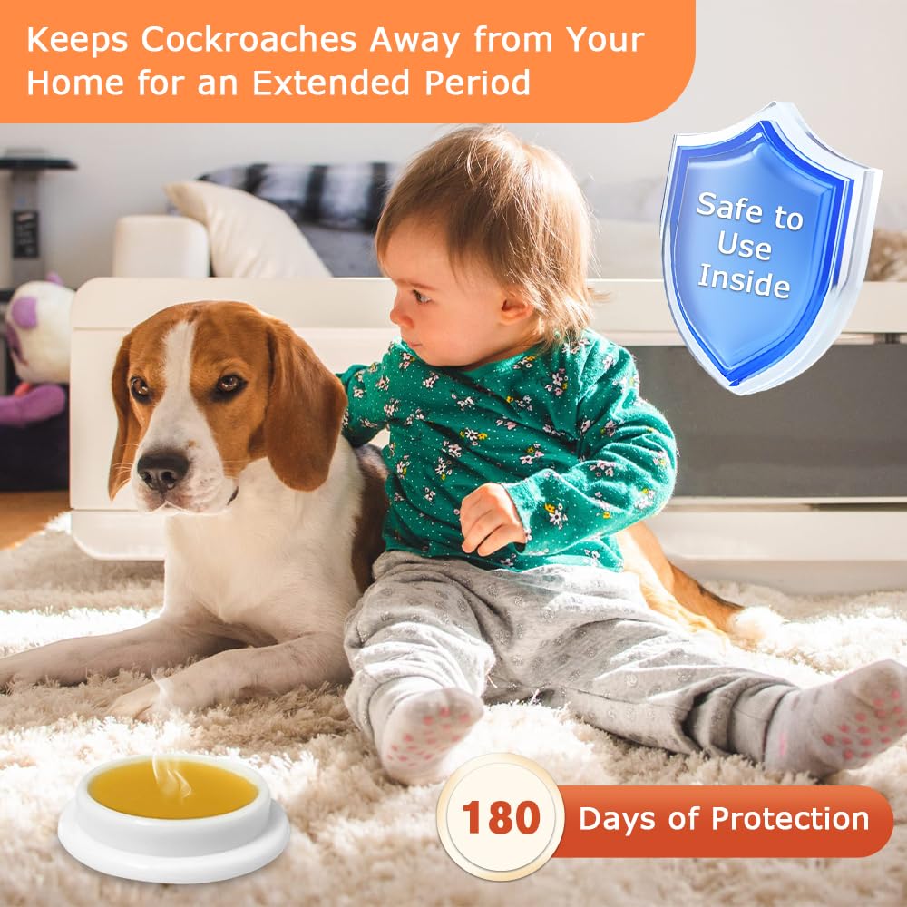 48 Pack Cockroach Gel Bait, Highly Effective Roach Killer Indoor Infestation Solution, Fast Acting Cockroach Killer Indoor Home Kitchen Use, Easy to Apply & No Mess Roach Bait Gel, Long-Lasting