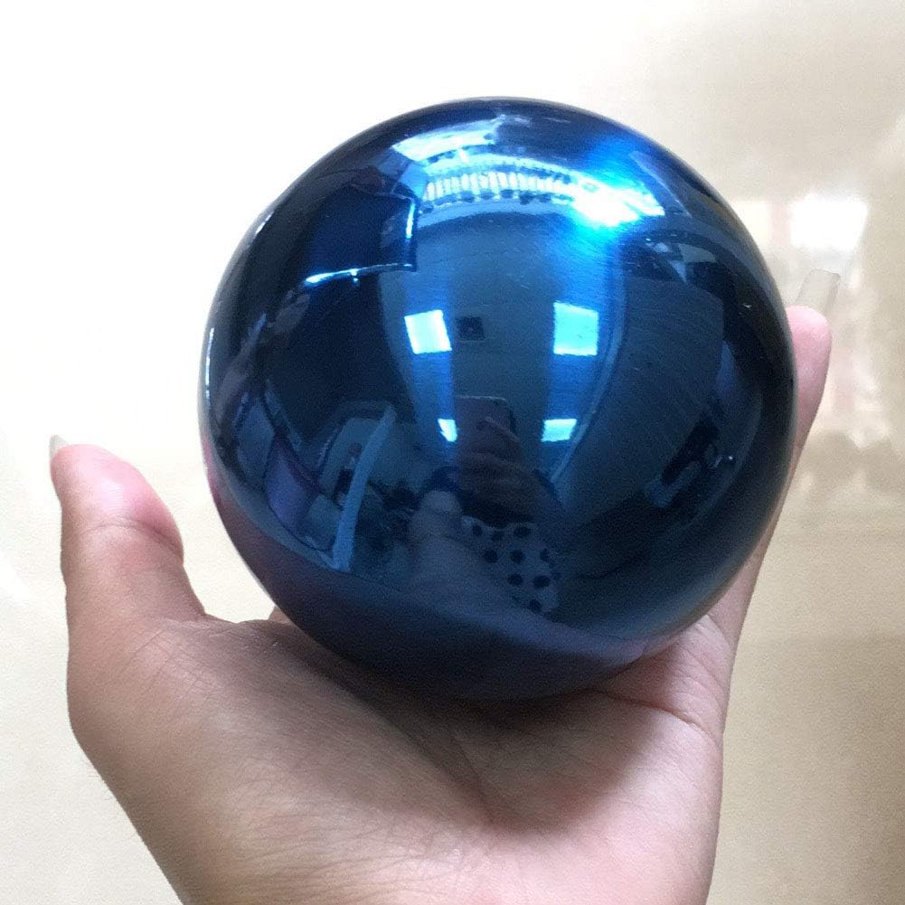 8 inch Diameter Blue Gazing Ball,Blue Stainless Steel Polished Reflective Smooth Garden Sphere Globe Mirror,Colorful and Shiny Addition to Any Garden or Home