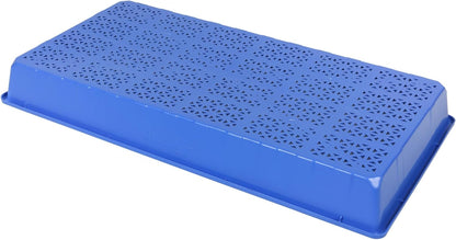 SUNPACK 10" x 20" Heavy Duty Mesh Plastic Seed Starting Tray, Blue, 2.3" - Ensures Water Drainage and Aeration, Perfect for Greenhouses or Indoor Gardening