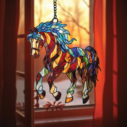 Equestrian Horse Acrylic Suncatcher Window Hanging Horse Light Catcher Home Decor Gift for Horse Lovers