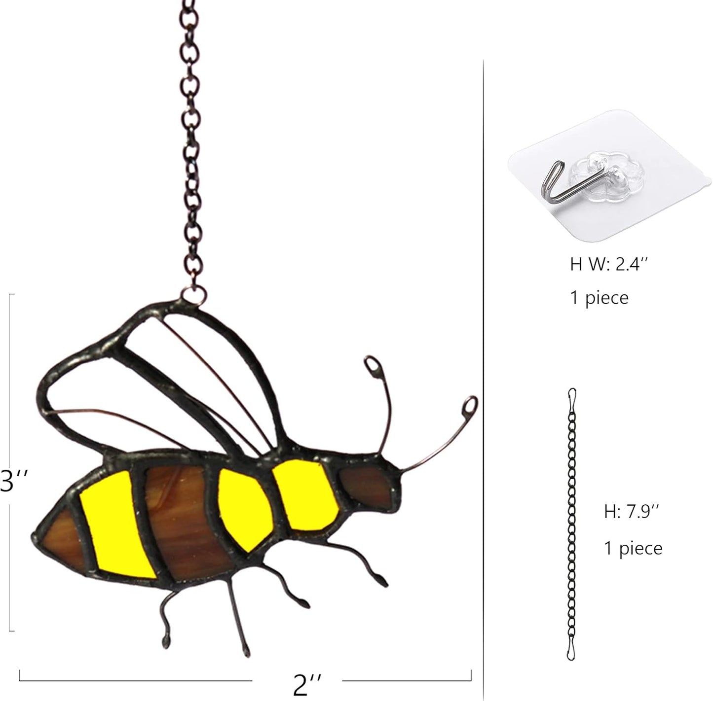 Bee Suncatcher Colored Glass Window Hanging Bee Ladies Mother Lover Grandmother Decorations and Birthday Gifts