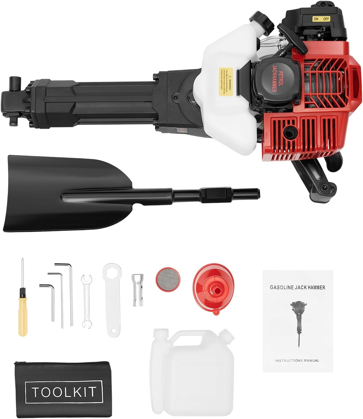 Gas Powered Garden Shovel for Digging, 52CC 2-Stroke Small Shovel Portable Spade Garden Trowel for Tree Planting (US Stock)