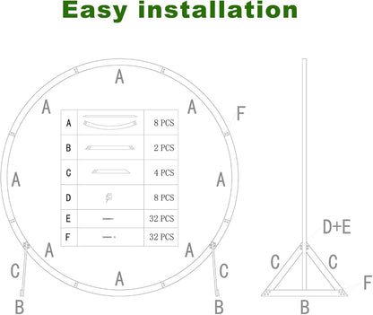 7.5FT Circle Wood Arch for Wedding Ceremony Arbor Backdrop Stand for Garden Wedding Parties