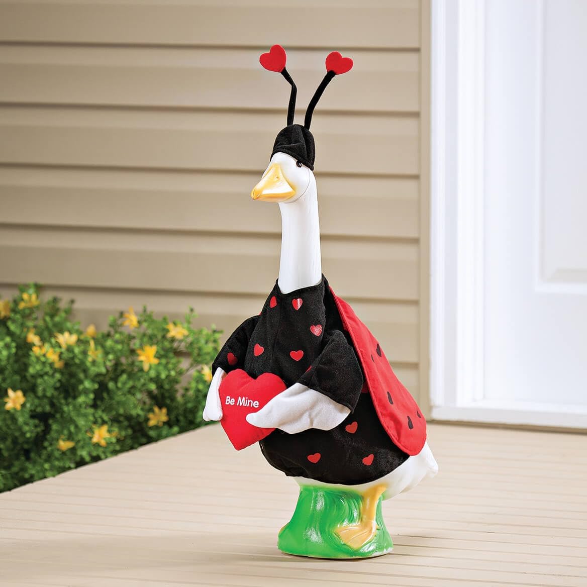 Fox Valley Traders Gaggleville Love Bug Goose Outfit, Fits Large 23" H Statue, Valentine Ladybug Costume for Lawn Décor, Polyester