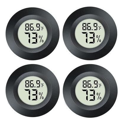 4 Pack Hygrometer Thermometer Digital Humidity Meter Indoor/Outdoor Humidity Monitor Reptile Thermo-Hygrometer for Greenhouse Humidors Terrarium Jars, Fahrenheit (℉) /Celsius(℃) (4)