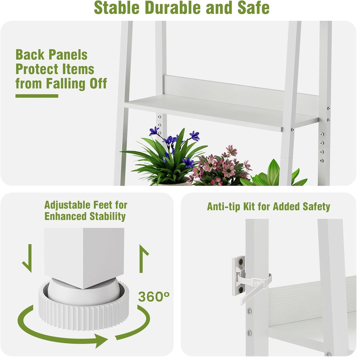 Extra Wide Plant Stand Indoor with Grow Lights, 5 Tiered Heavy Duty Large Plant Shelf, 63" Tall Metal Plant Rack for Multple Plants, Storage Shelves with Steel Frame, Corner Flower Pot Holder for Home