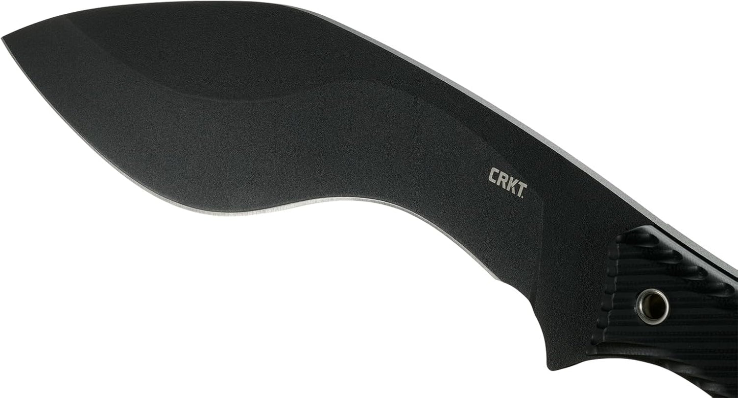 CRKT Clever Girl Kukri Compact Machete: Heavy Duty Powder Coated SK-5 Carbon Steel Blade, Textured G10 Handle with Sheath 2710