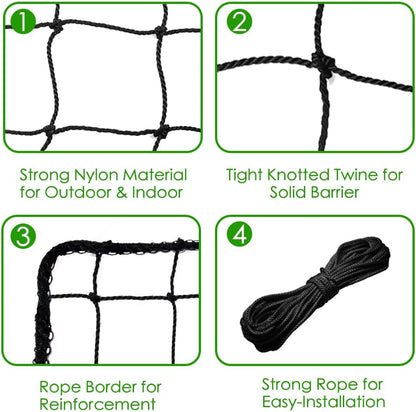 Baseball Softball Backstop Nets, Heavy Duty Sports Netting Barrier #18 Baseball Netting 10'x10'/10'x20'/15'x15'…