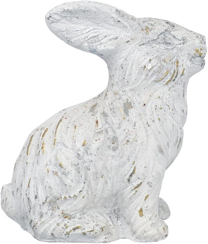 All Chic Bunny Decor Garden Statue White Rabbit Cement Rabbit Statue for Home Garden Indoor Outdoor Statues for Yard,Front Yard Decor,Easter Rabbit Figurines（White）