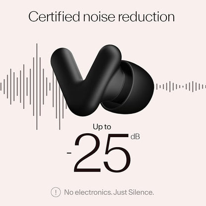 Alpine Silence Earplugs for Sleep, Focus & Travel - V-Shape Snug Fit & Soft Oval Tips – 4 Sizes
