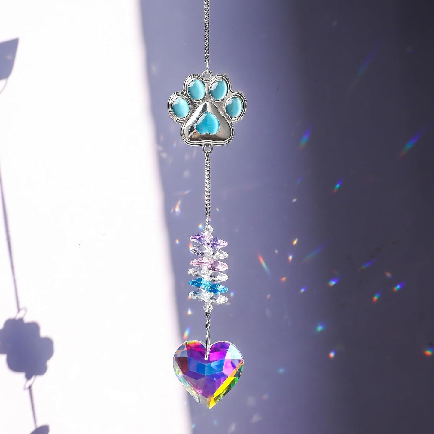 Pet Memorial Suncatcher,Dog Memorial Gifts for Loss of Dog,Cats Remembrance,Pet Loss Sympathy Gift,Bereavement Gifts(Blue)