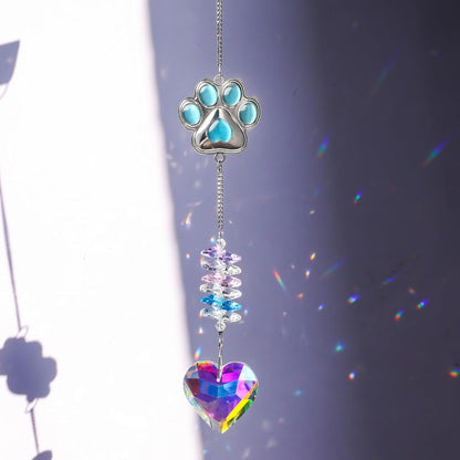 Pet Memorial Suncatcher,Dog Memorial Gifts for Loss of Dog,Cats Remembrance,Pet Loss Sympathy Gift,Bereavement Gifts(Blue)