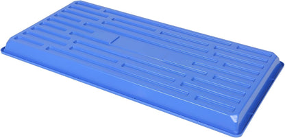 SUNPACK 10" x 20" Heavy Duty Shallow Plastic Seed Starting Tray, Blue, 1" - No Drainage Holes, Perfect for Greenhouses or Indoor Gardening