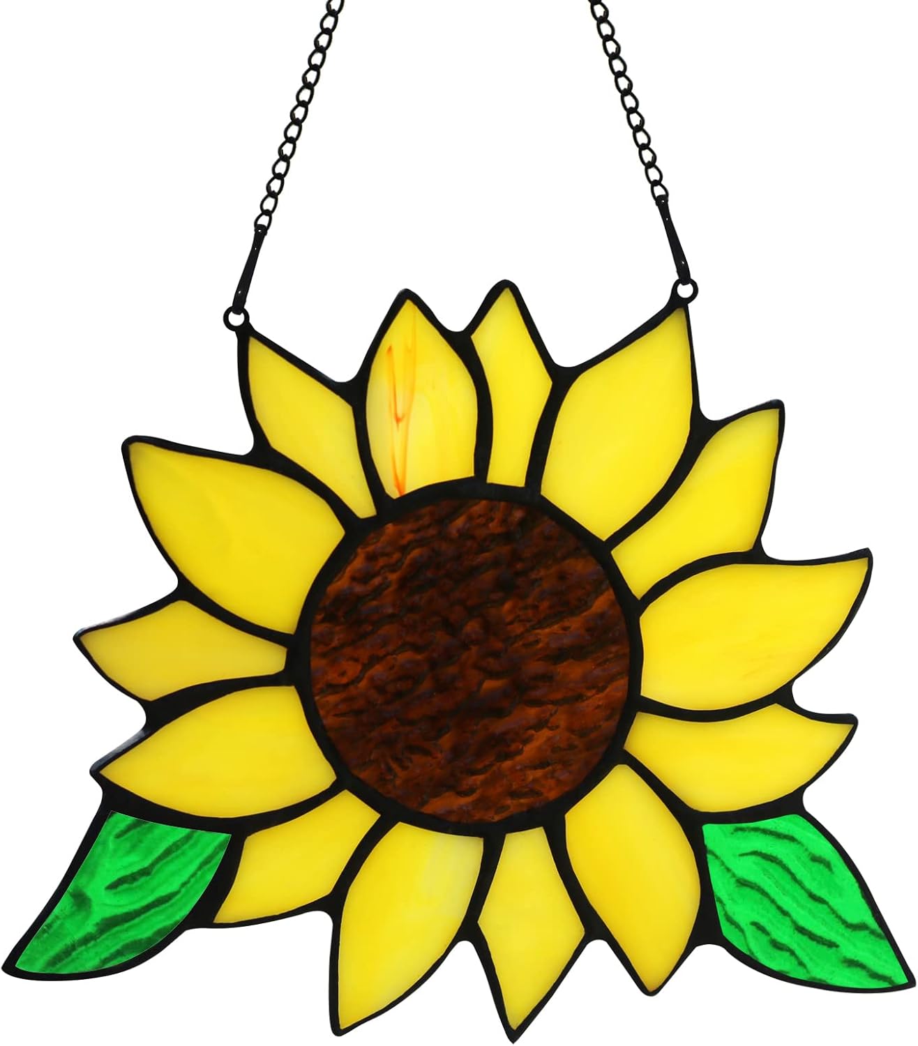 Sunflowers Gifts Stained Glass Window Hanging,Handmade Sunflower Kitchen Decor Suncatcher for Window, Sunflowers Gifts for Women,Birthday Giftss for Mom,Grandma 5×6 INCH