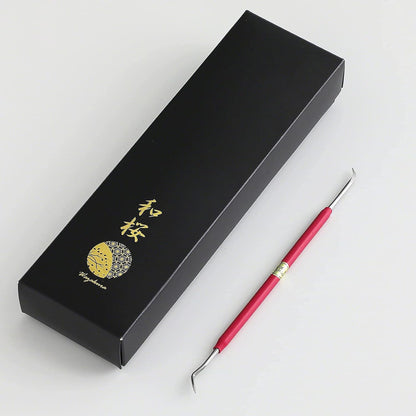 Wazakura Small Double Jin Knife for Bonsai 6.8 inches (175 mm) Made in Japan, Deadwood Carving Tool, Japanese Shari Bark Scraper - Silver