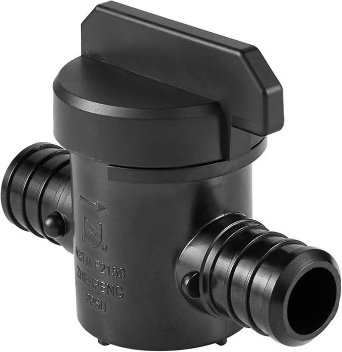 EFIELD Poly PPSU Barb Crimp Pex Valve 3/4" X3/4" Full Port Ball Valve, ASTM F2159 (Pack of 4)