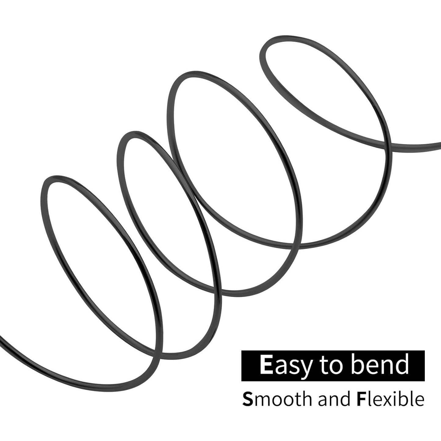 Black-2.5mm-Anodized Aluminum Bonsai Training Wire 250g/10gauge Large Roll,Many Size to Choose,KSVZS Bendable Metal Wire for Crafts,Sculpting,Armature and Daily Use,Necessities for Family